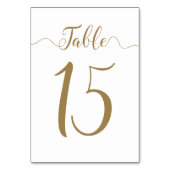 Table Numéro de tableau mariage Numéro de tableau Or 15 (Dos)