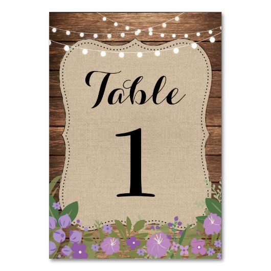 Table Numéro de tableau Mariage Rustic Burlap Lumières v (Par défaut)