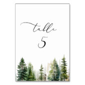 Table Numéro de tableau minimaliste des pins sylvicoles (Dos)