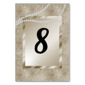 Table NUMÉRO DE TABLEAU MODERNE D'Or Bronze PEARL (Dos)