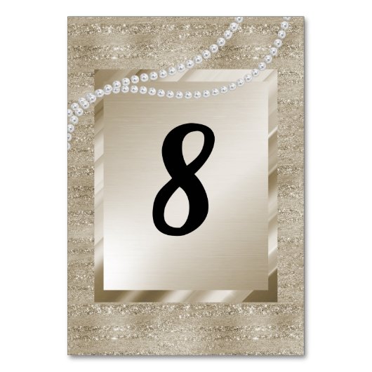 Table NUMÉRO DE TABLEAU MODERNE D'Or Bronze PEARL (Par défaut)