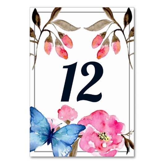 Table Numéro de tableau - Papillon floral (Par défaut)