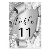 Table Numéro de tableau Parties scintillant gris argenté (Dos)