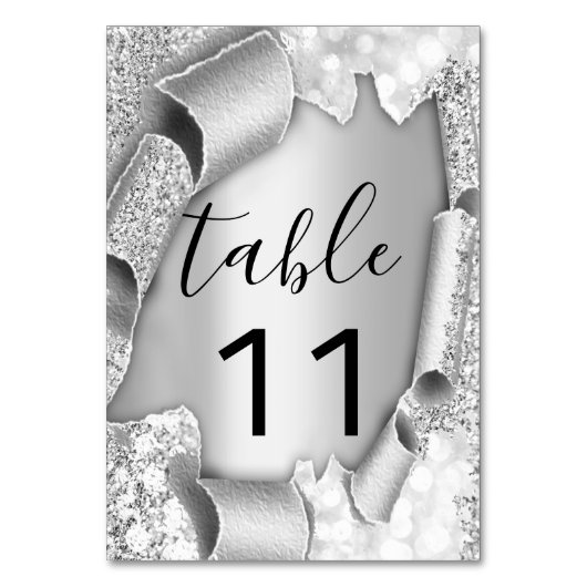 Table Numéro de tableau Parties scintillant gris argenté (Par défaut)