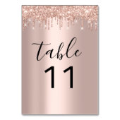 Table Numéro de tableau Rose Gold Parties scintillant Ma (Dos)