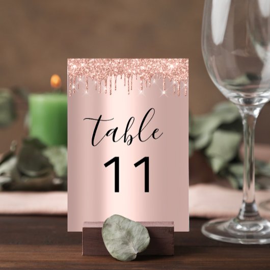 Table Numéro de tableau Rose Gold Parties scintillant Ma