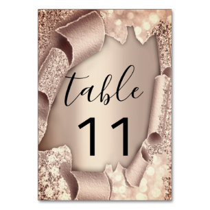Table Numéro de tableau Rose Parties scintillant d'or 3D