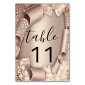Table Numéro de tableau Rose Parties scintillant d'or 3D (Dos)
