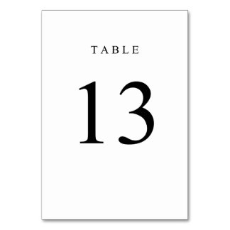 Table Numéro de tableau simple - 13