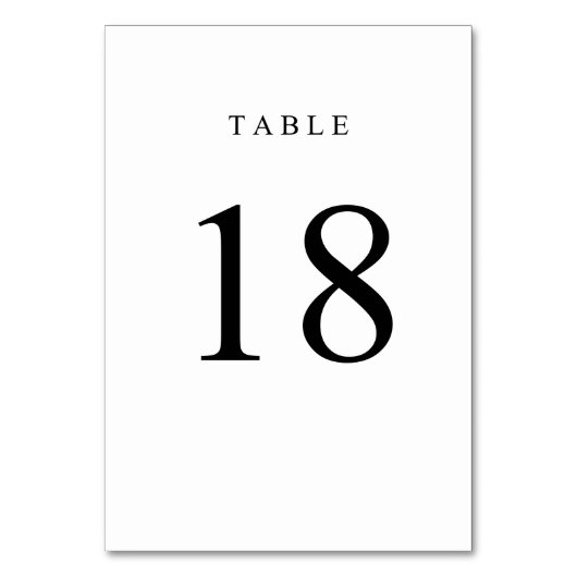 Table Numéro de tableau simple - 18 (Par défaut)