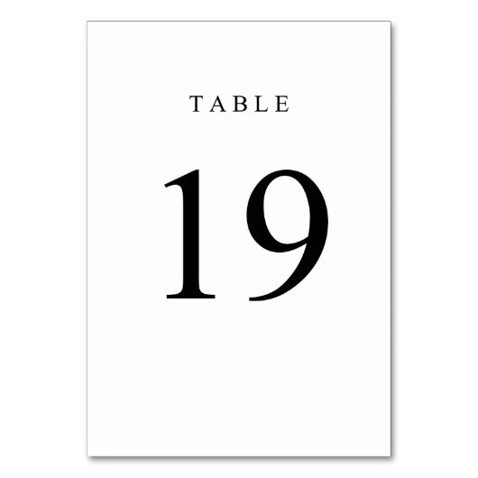 Table Numéro de tableau simple - 19 (Par défaut)