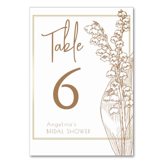 Table Numéro de tableau Tabletop Signes douche nuptiale. (Par défaut)