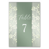 Table Numéro de tableau vert jaune floral (Dos)