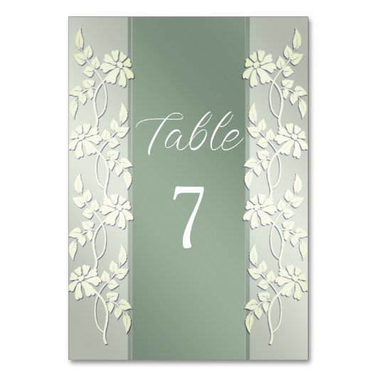 Table Numéro de tableau vert jaune floral (Par défaut)