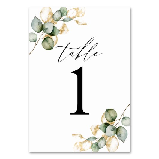 Table Numéro du tableau de verdure (Dos)