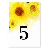 Table *~* NUMÉRO DU TABLEAU - Mariage de tournesol jaune (Dos)