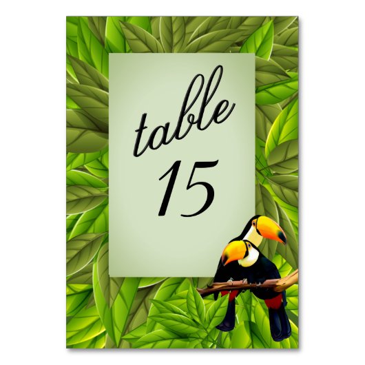 Table Numéro Toucan de la Jungle Exotique (Dos)