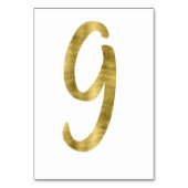 Table Numéros De Tableau Avec Effet D'Huile D'Or Numéro  (Dos)