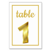 Table Or métallique chic Numéro de tableau 1 (Dos)