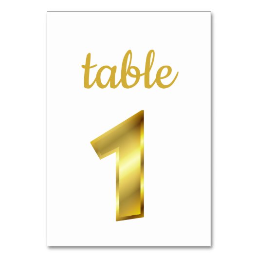 Table Or métallique chic Numéro de tableau 1 (Par défaut)
