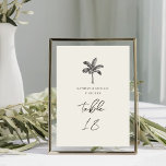 Table Palm Tree Minimalist Tropical Mariage Numéro de ta<br><div class="desc">Palm Tree Ivoire Minimaliste Destination Mariage Carte Numéro de table. Tous les textes sont pré-arrangés pour que vous personnalisiez facilement et rapidement avec vos propres détails.</div>