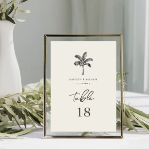 Table Palm Tree Minimalist Tropical Mariage Numéro de ta