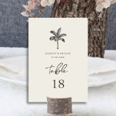 Table Palm Tree Minimalist Tropical Mariage Numéro de ta