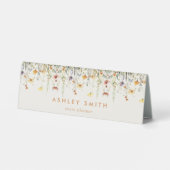 Table Panneau du Fleur sauvage rustique Nom de la plaque (Verso)