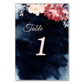 Table Panneau Starry Night Floral Mariage Numéro de tabl (Dos)