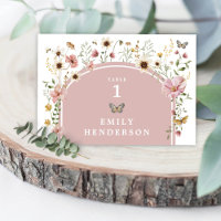 Papillon Fleur sauvage Dusty Rose Boho Numéro de t