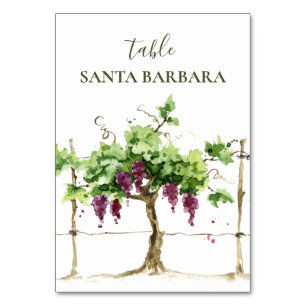 Table Paso Robles Vineyard Winery Mariage Numéro de tabl