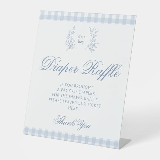 Table Pastel bleu bébé garçon douche couche signe de tom (Recto)