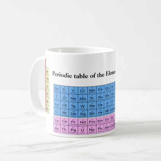 Table périodique des éléments - tasse (Devant gauche)