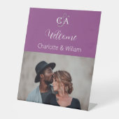 Table Photographie violette monogramme mariage signe de  (Recto)