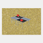 Table Ping Pong, Paddle, Boule, Feuilles Cadeaux, (Devant 2)