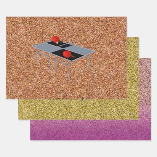 Table Ping Pong, Paddle, Boule, Feuilles Cadeaux, (Lot)