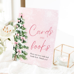Table Pink Bows Arbre de Noël Cartes et Livres Signe