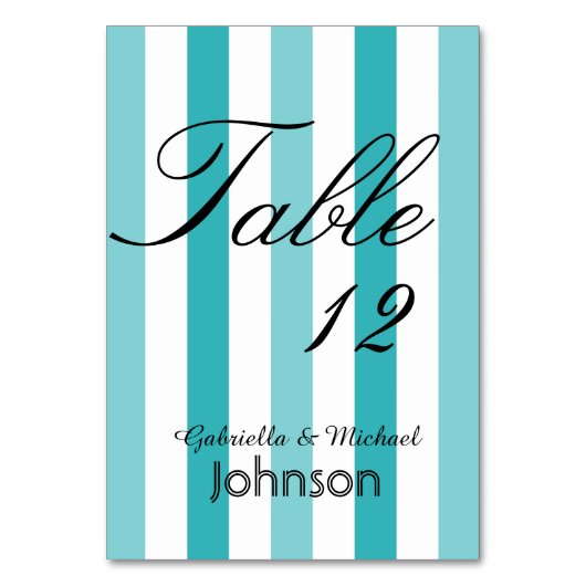 Table Plage Bleu Turquoise Stripes Numéro de tableau (Par défaut)