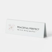 Table Plaque de bureau en plastique paisible/parfait (Verso)