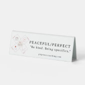 Table Plaque de bureau en plastique paisible/parfait (Recto)