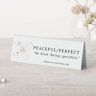 Table Plaque de bureau en plastique paisible/parfait