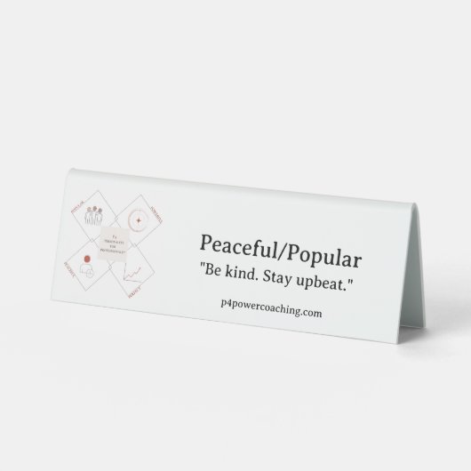 Table Plaque de bureau en plastique paisible/populaire (Recto)