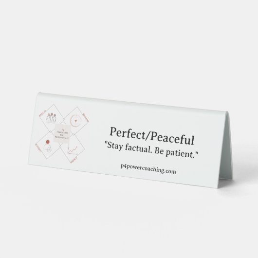 Table Plaque de bureau en plastique parfait/ paisible (Recto)