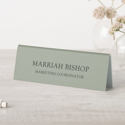 Table Plaque de bureau professionnelle Vert Sauge (En SItu (Tableau))
