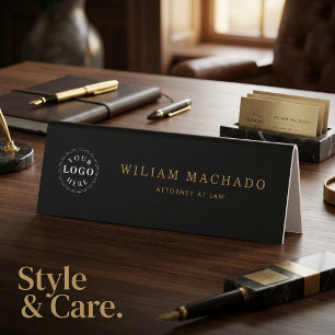 Table Plaque de nom noir professionnel pour avocats