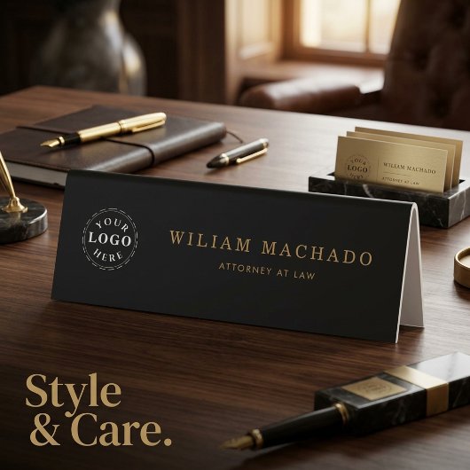 Table Plaque de nom noir professionnel pour avocats
