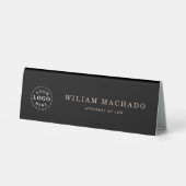 Table Plaque de nom noir professionnel pour avocats (Verso)