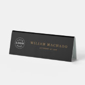 Table Plaque de nom noir professionnel pour avocats (Recto)