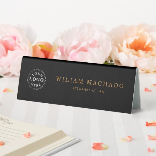 Table Plaque de nom noir professionnel pour les avocats (In SItu (Mariage))