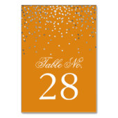 Table Points Confetti en argent Orange Mariage Numéro de (Dos)